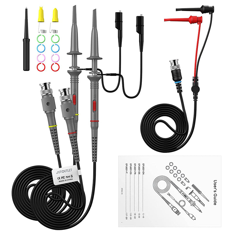 AUTOUTLET 2 Packs P6100 100MHz Oscilloscope Clip Probes