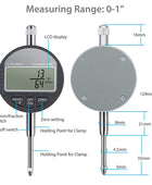 AUTOUTLET DTI Digital Dial Indicator 0.01/0.0005''/1/128” Digital Probe Indicator