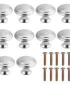 AUTOUTLET 10PCS Cabinet Handle Knobs Silver
